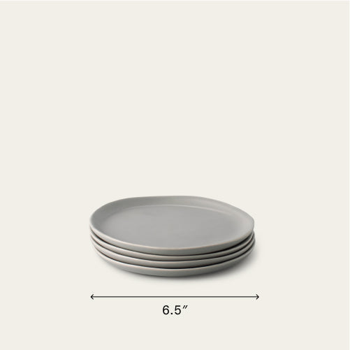 Dessert plates dinnerware by Fable Home, featured in a dovegray color finish. – #dovegray
