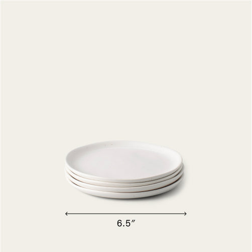 Dessert plates dinnerware by Fable Home, featured in a speckledwhite color finish. – #speckledwhite
