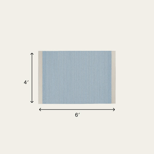 Linear Wool Rug - Dusk Blue / Small - 4 x 6' / Without Mat