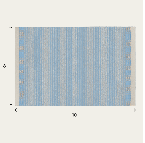 Linear Wool Rug - Dusk Blue / Extra Large - 8' x 10' / Without Mat