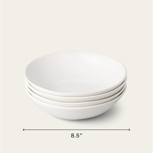 Pasta bowls dinnerware by Fable Home, featured in a speckledwhite color finish. – #speckledwhite