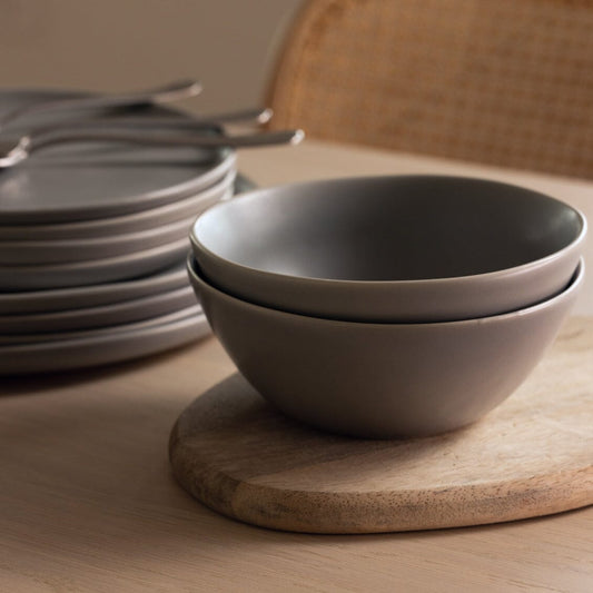 Dinnerware set bundles by Fable Home, featured in a dovegray color finish. – #dovegray