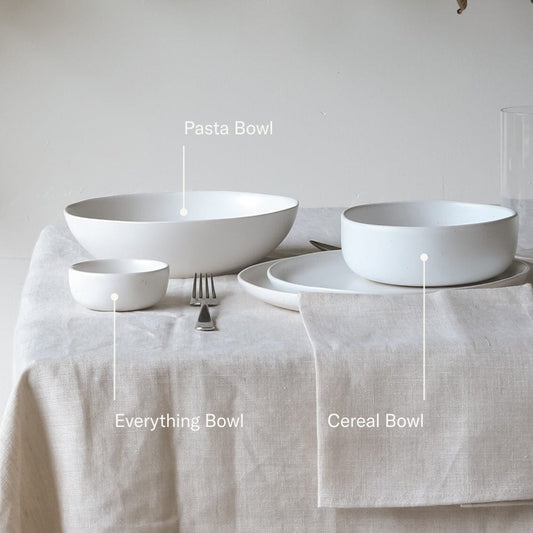 Everything bowls dinnerware by Fable Home, featured in a speckledwhite color finish. – #speckledwhite