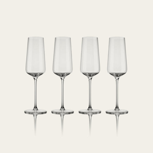 Flute glasses glassware by Fable Home, featured in a clear color finish. – #clear