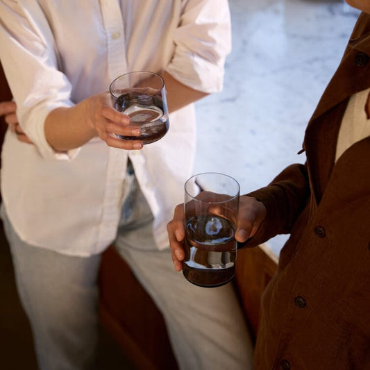 Glassware set pro bundles by Fable Home, featured in a smokegray color finish. – #smokegray