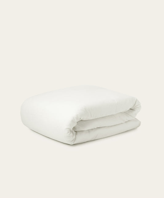 Linen Duvet Cover by Fable Home, shown in Shell White. – #shellwhite/full/queen #shellwhite/king