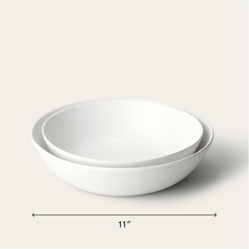 Low serving bowls serveware by Fable Home, featured in a cloudwhite color finish. – #cloudwhite