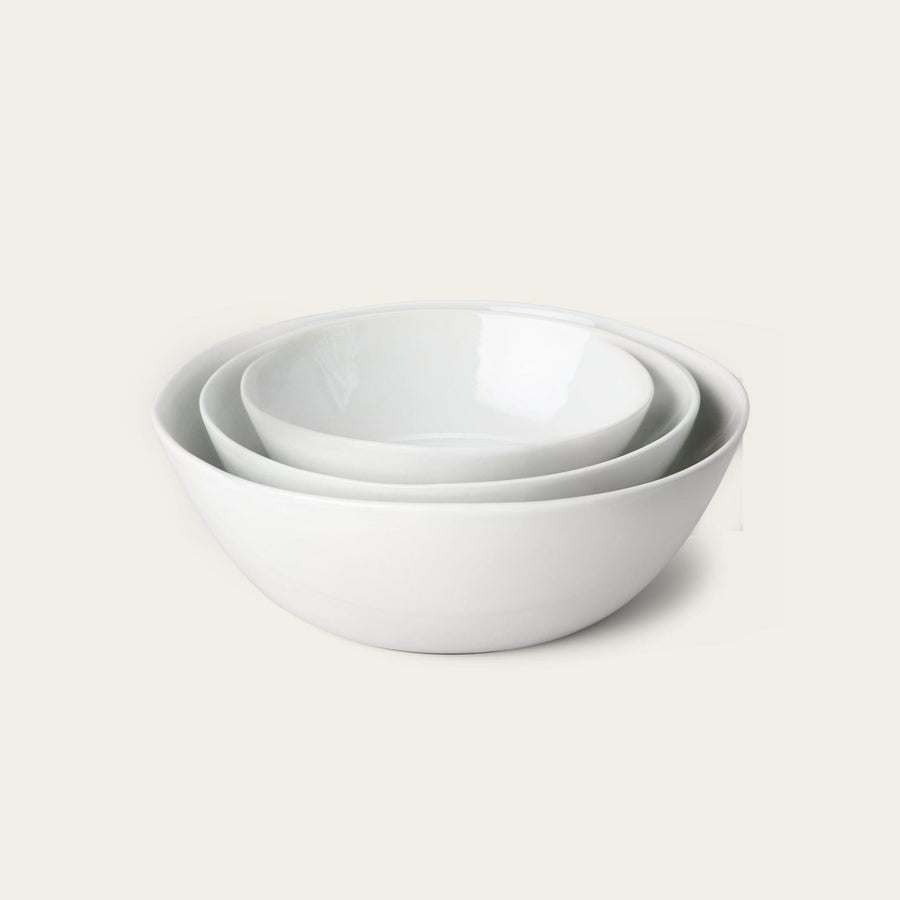 Nested serving bowls dinnerware by Fable Home, featured in a pearlwhite color finish. – #pearlwhite