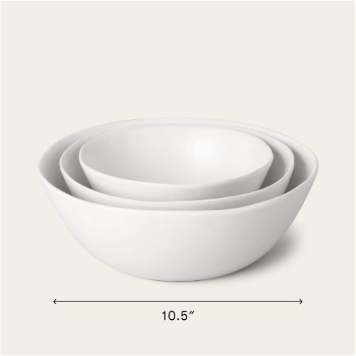 Nested serving bowls dinnerware by Fable Home, featured in a cloudwhite color finish. – #cloudwhite