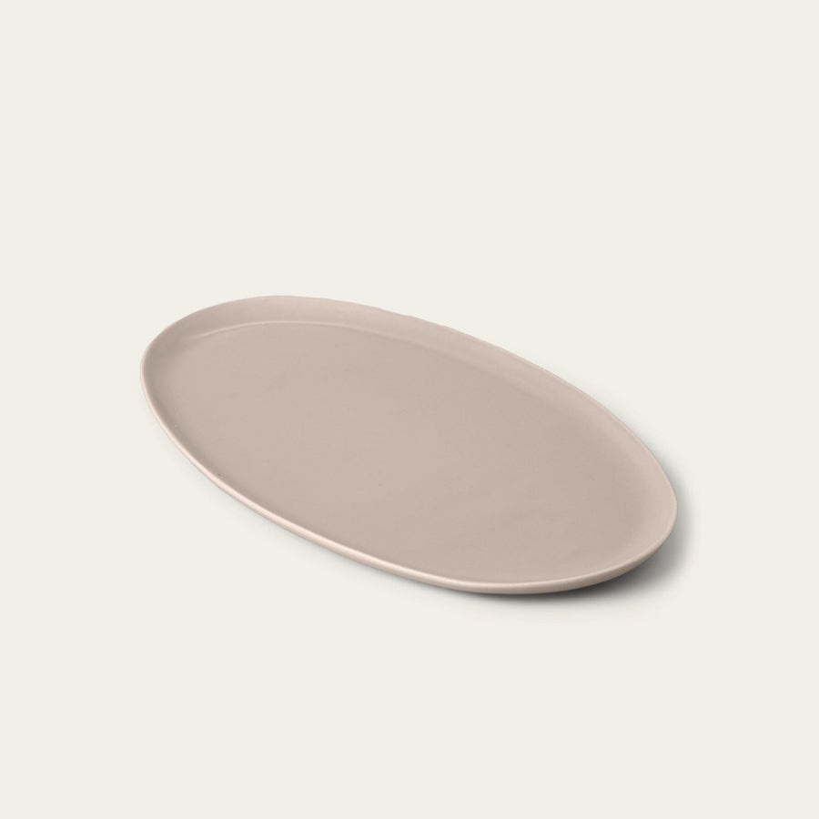 Oval serving platter dinnerware by Fable Home, featured in a deserttaupe color finish. – #deserttaupe