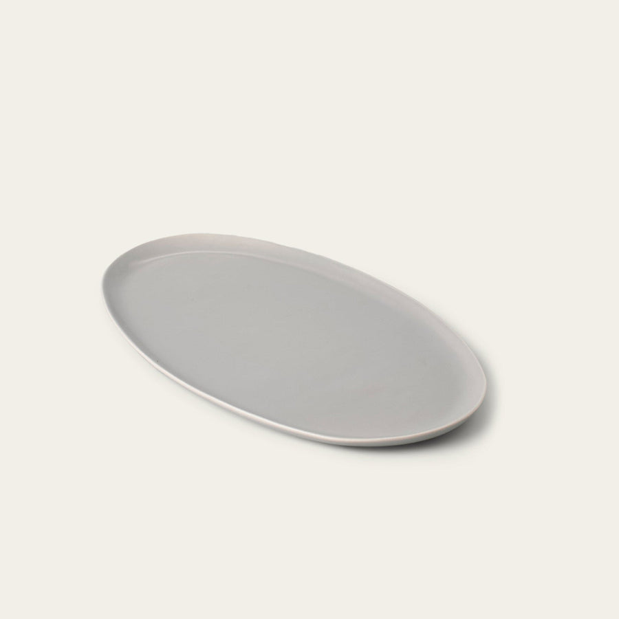 Oval serving platter dinnerware by Fable Home, featured in a dovegray color finish. – #dovegray