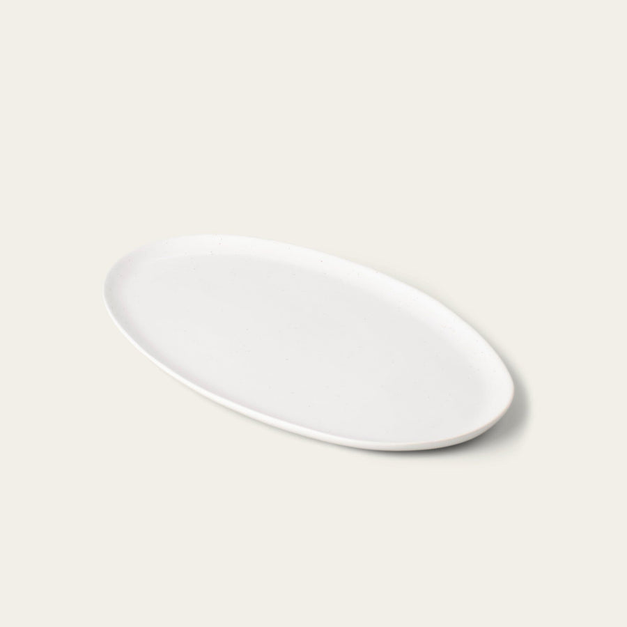 Oval serving platter dinnerware by Fable Home, featured in a speckledwhite color finish. – #speckledwhite
