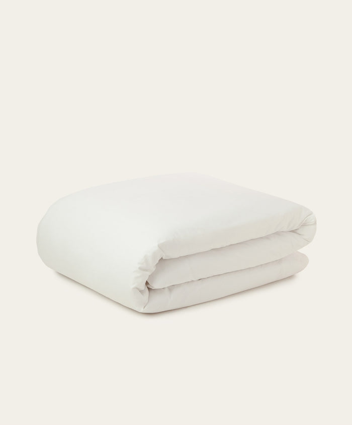 Percale Duvet Cover by Fable Home, shown in Shell White. – #shellwhite/full/queen #shellwhite/king