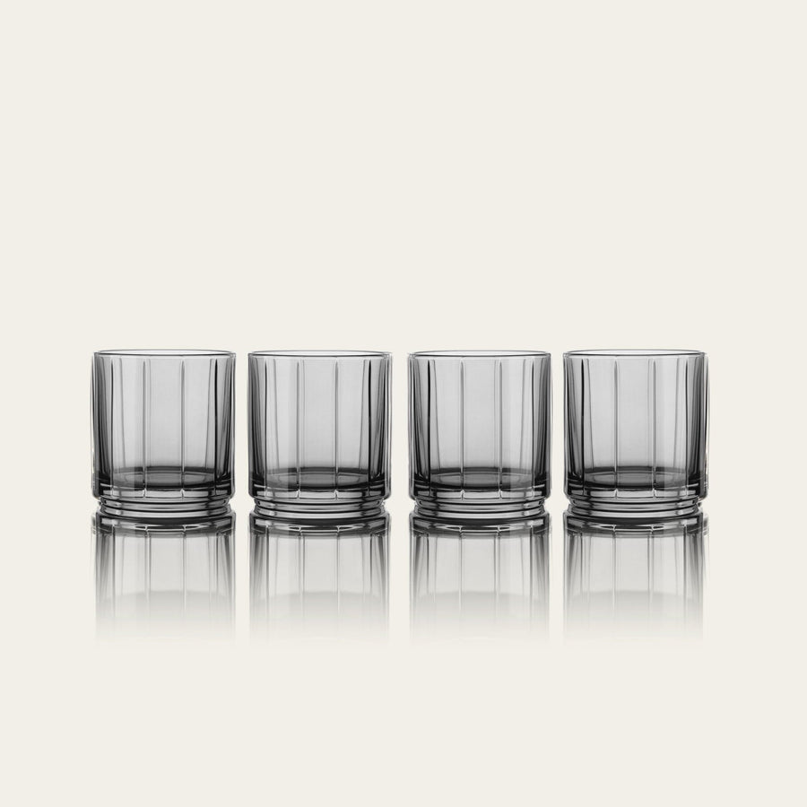 Rocks glasses glassware by Fable Home, featured in a smokegray color finish. – #smokegray