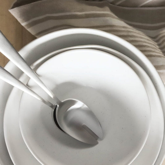 Serving ceramics set bundles by Fable Home, featured in a speckledwhite color finish. – #speckledwhite