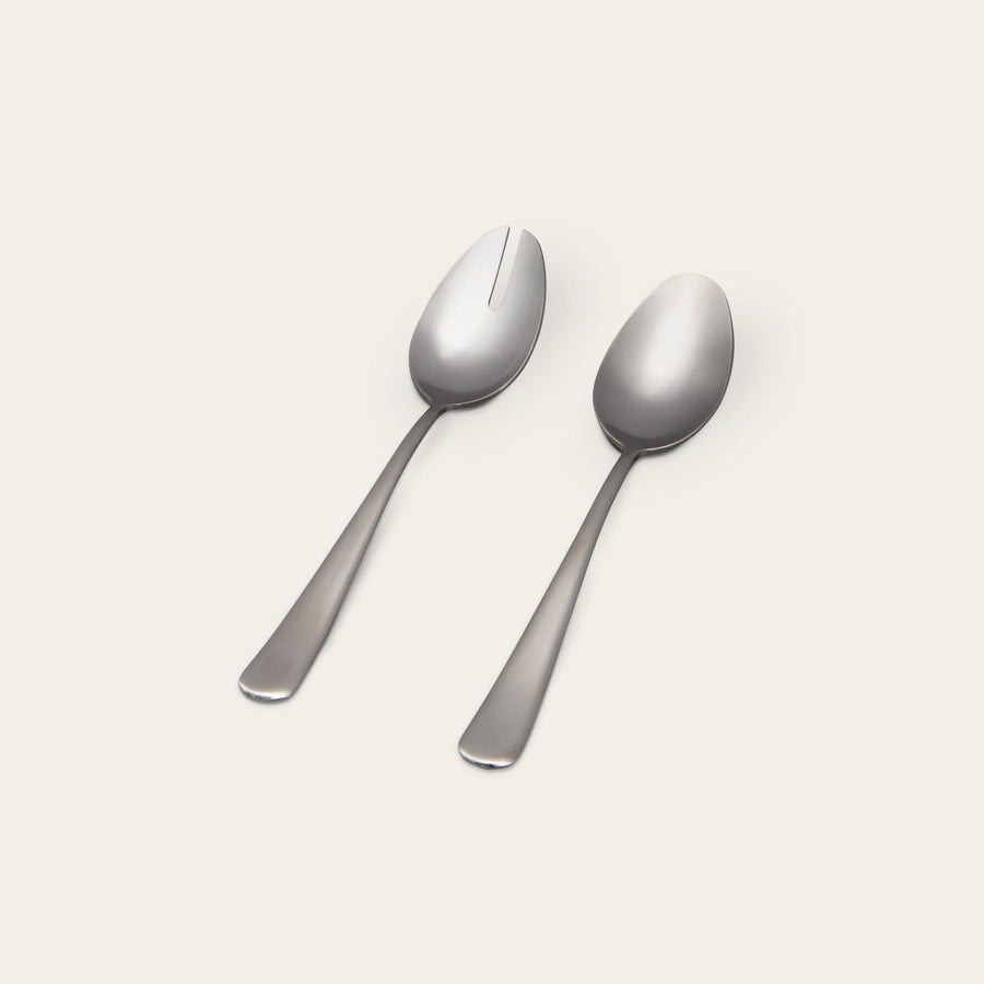 Serving spoons flatware by Fable Home, featured in a mattesilver color finish. – #mattesilver