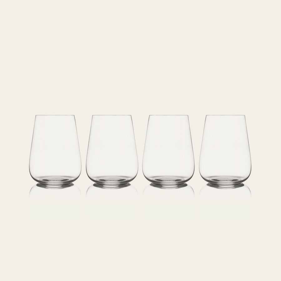 Stemless wine glasses pro glassware by Fable Home, featured in a clear color finish. – #clear