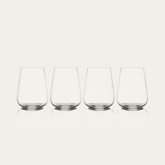 Stemless wine glasses glassware by Fable Home, featured in a clear color finish. – #clear