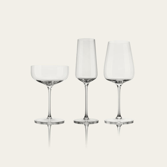 Stemware set bundles by Fable Home, featured in a clear color finish. – #clear