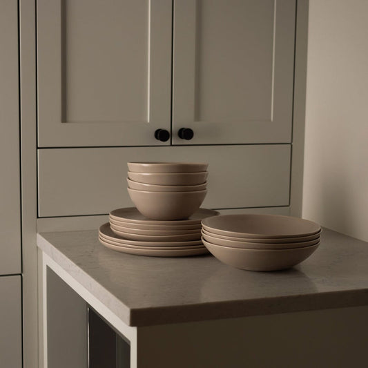 Breakfast bowls dinnerware by Fable Home, featured in a deserttaupe color finish. – #deserttaupe