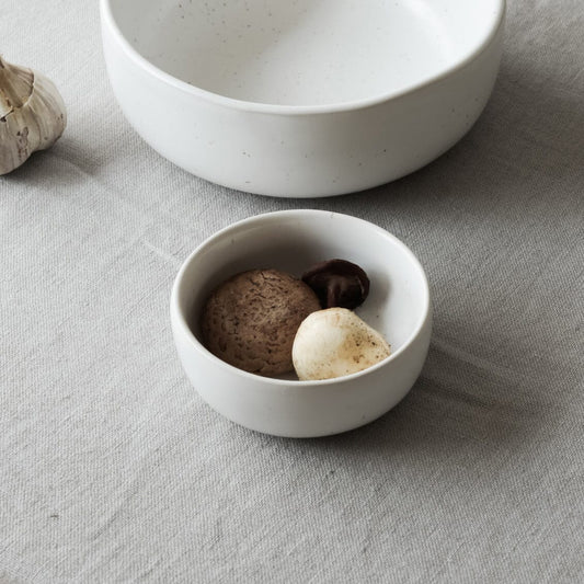 Everything bowls dinnerware by Fable Home, featured in a speckledwhite color finish. – #speckledwhite