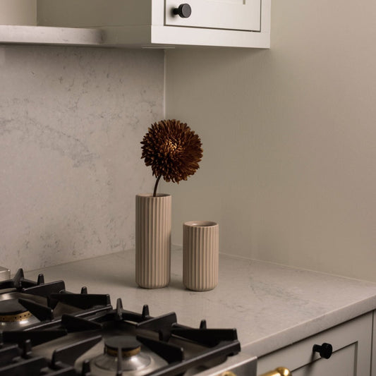 Short bud vase decor by Fable Home, featured in a deserttaupe color finish. – #deserttaupe