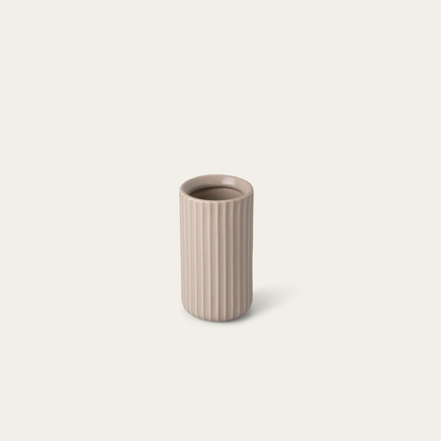 Short bud vase decor by Fable Home, featured in a deserttaupe color finish. – #deserttaupe