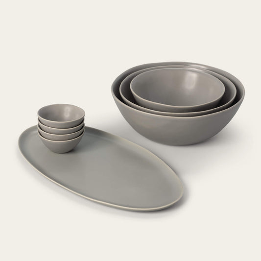 Serving ceramics set bundles by Fable Home, in a dovegray color. – #dovegray