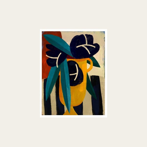 Black Flowers Print - 18 x 24