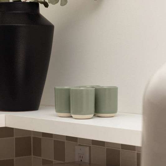Cappuccino cups drinkware by Fable Home, featured in a beachgrassgreen color finish. – #beachgrassgreen