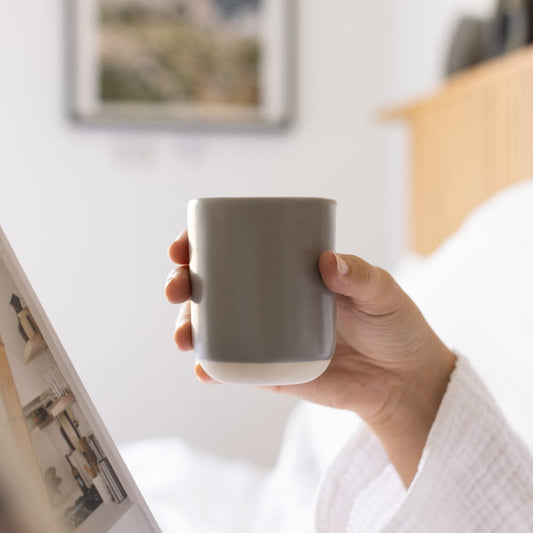 Cappuccino cups drinkware by Fable Home, featured in a dovegray color finish. – #dovegray