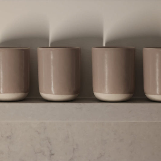 Cappuccino cups drinkware by Fable Home, featured in a deserttaupe color finish. – #deserttaupe