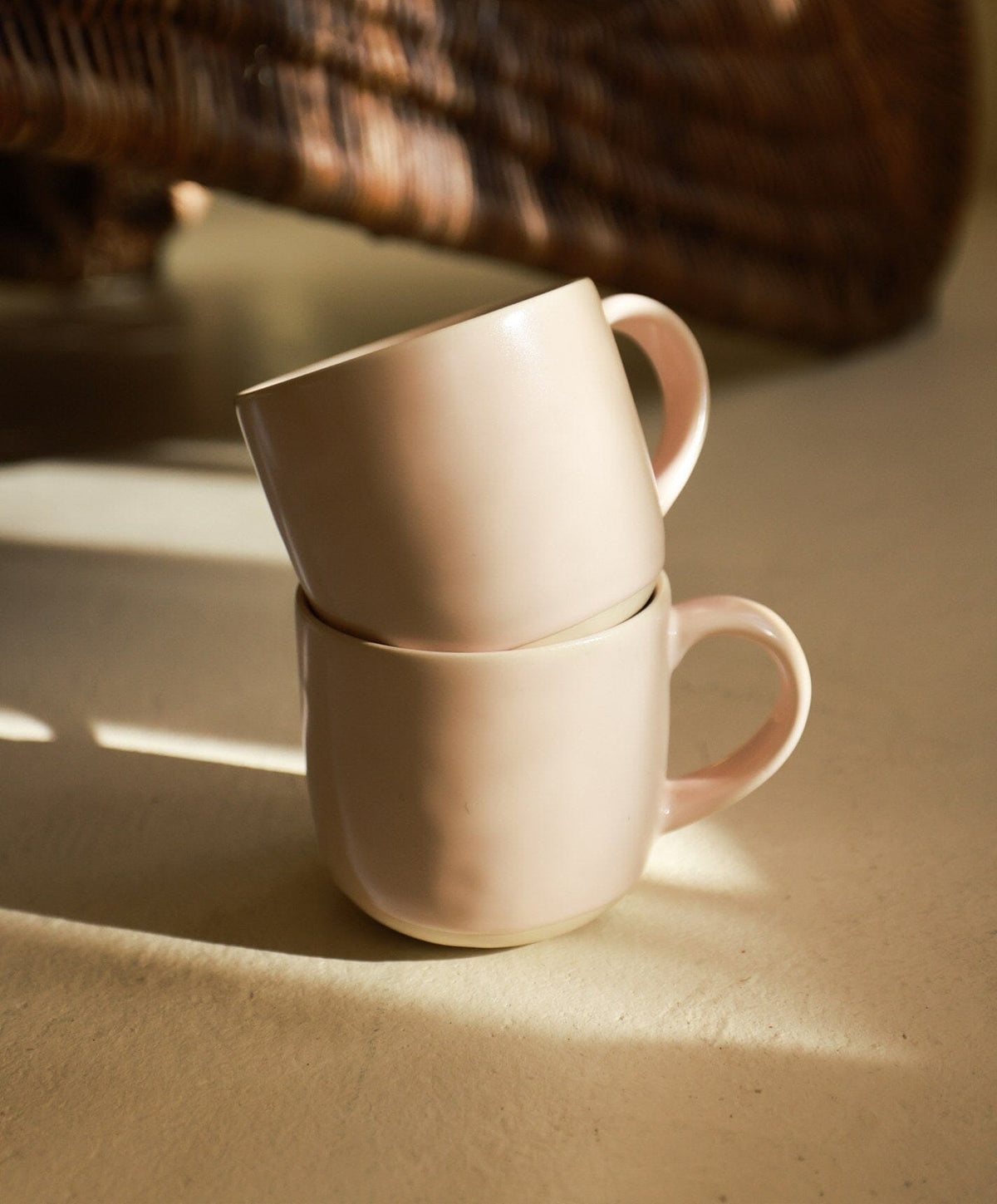 Complete Dinnerware Set by Fable Home, shown in Blush Pink.