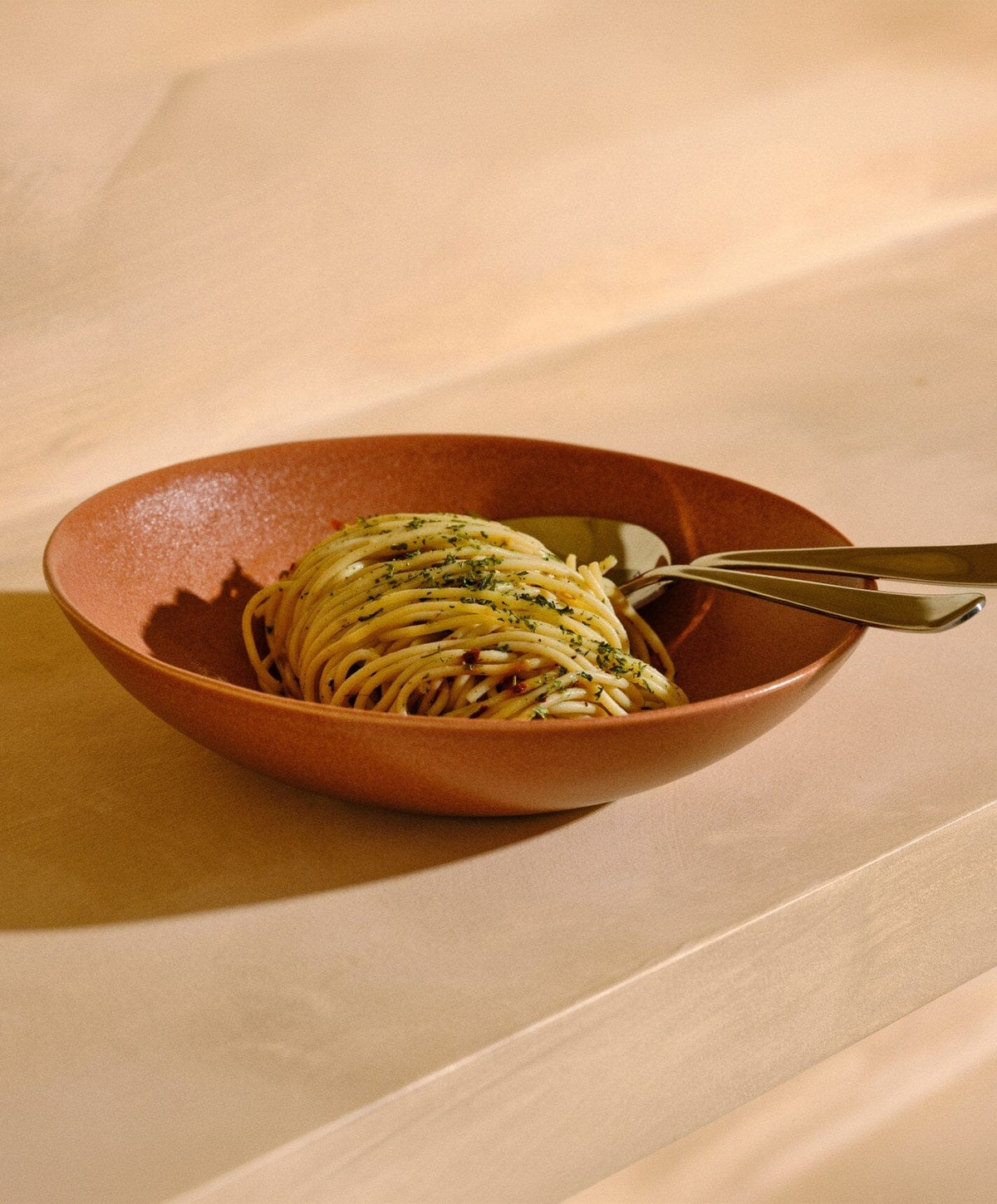 Complete Dinnerware Set by Fable Home, shown in Canyon Clay.