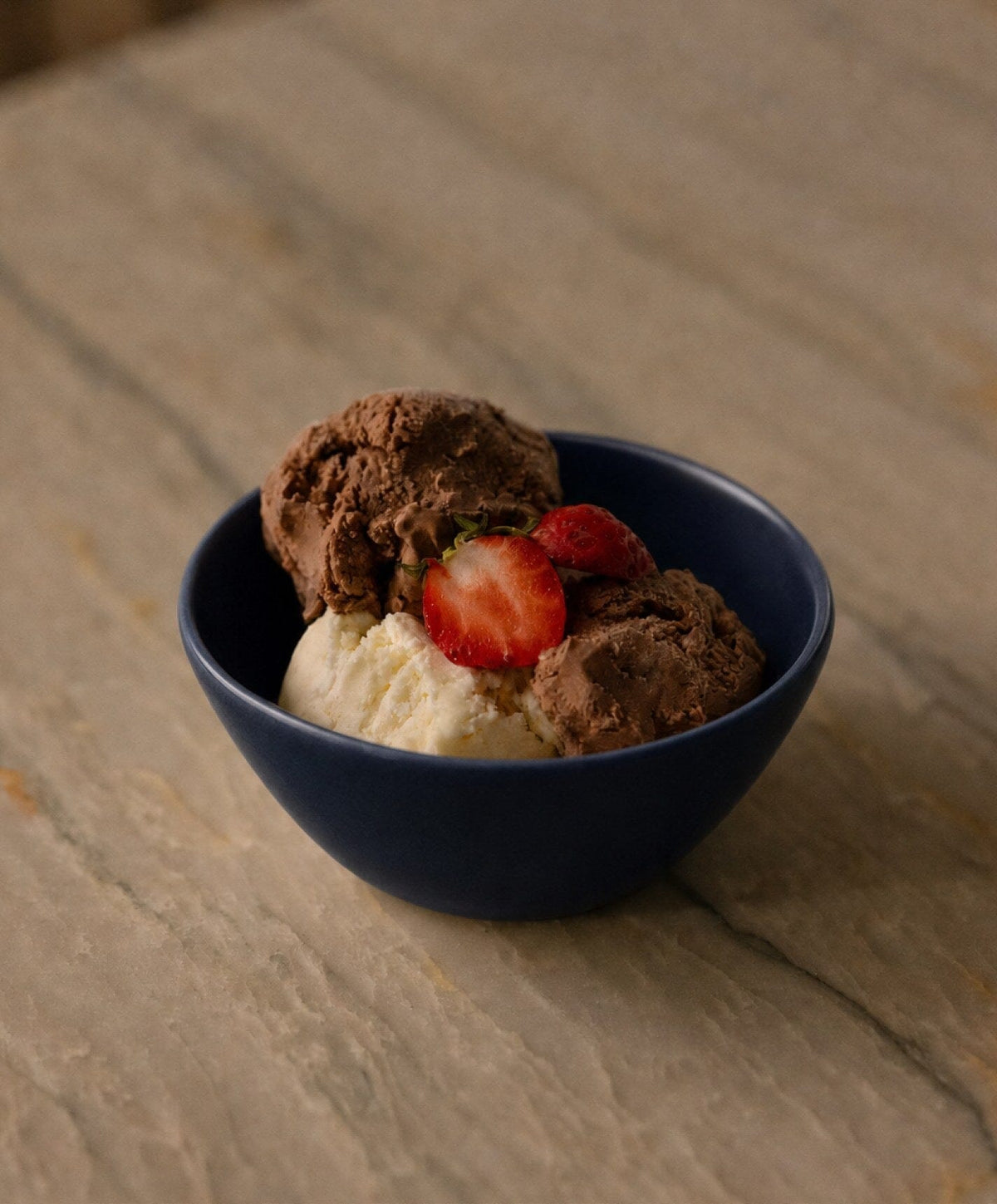 Complete Dinnerware Set by Fable Home, shown in Midnight Blue.
