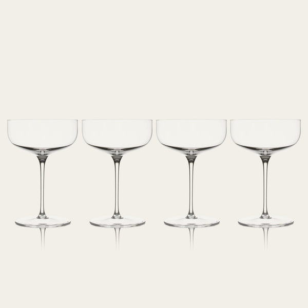 Coupe glasses pro glassware by Fable Home, featured in a clear color finish. – #clear
