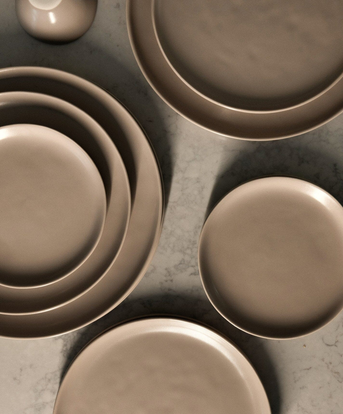 Everyday Dinnerware Set by Fable Home, shown in Desert Taupe.