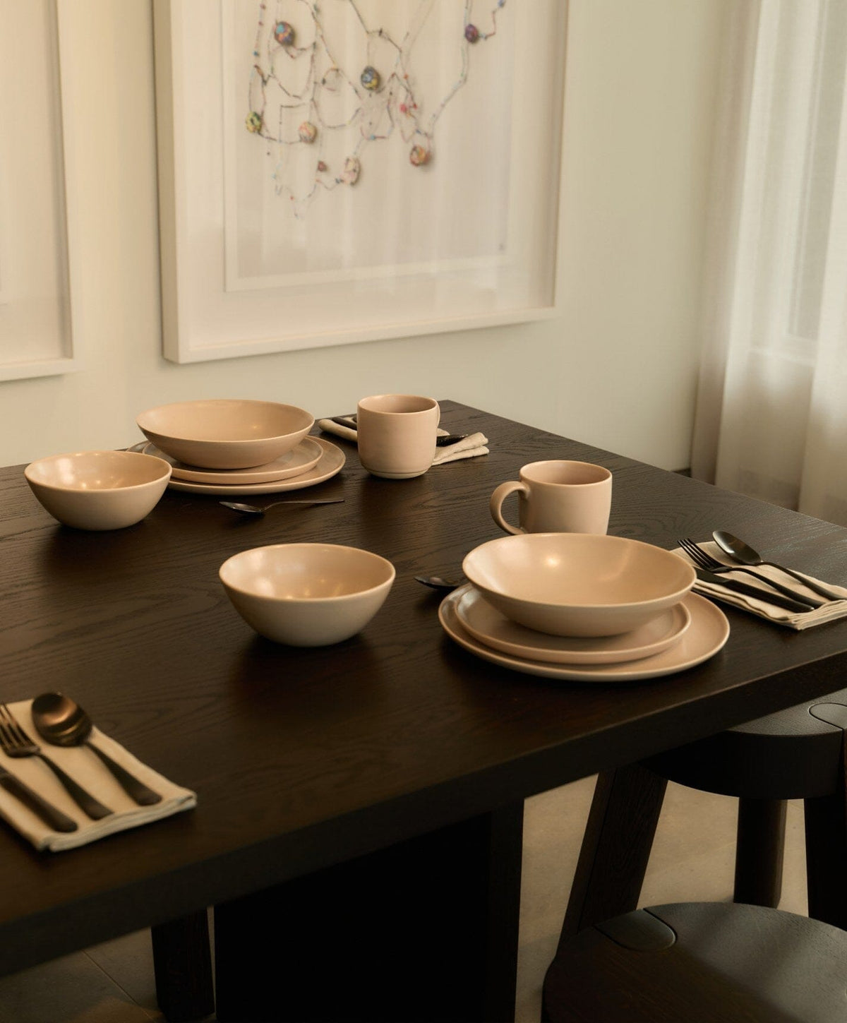 Everyday Dinnerware Set by Fable Home, shown in Desert Taupe.
