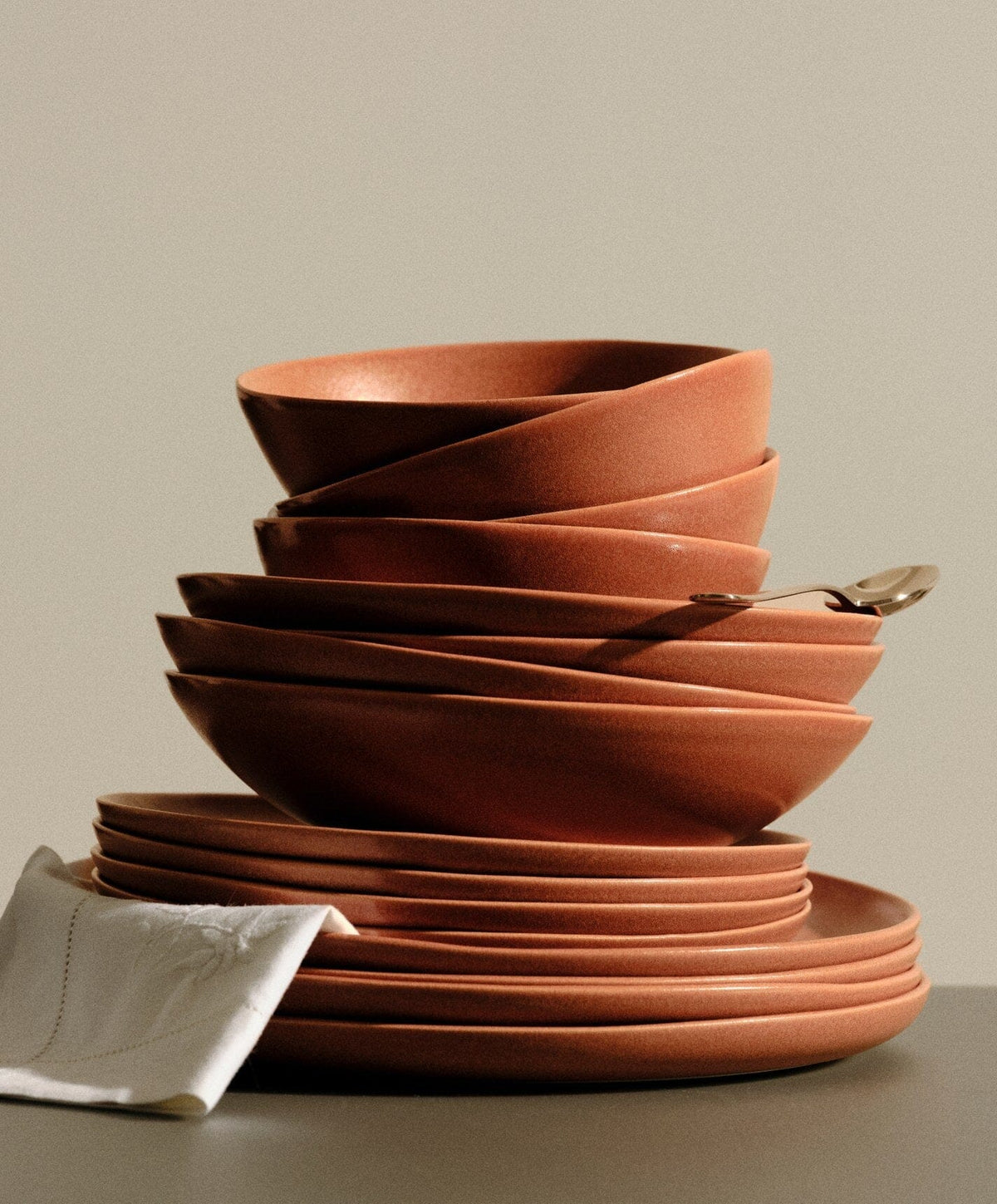 Everyday Dinnerware Set by Fable Home, shown in Canyon Clay.