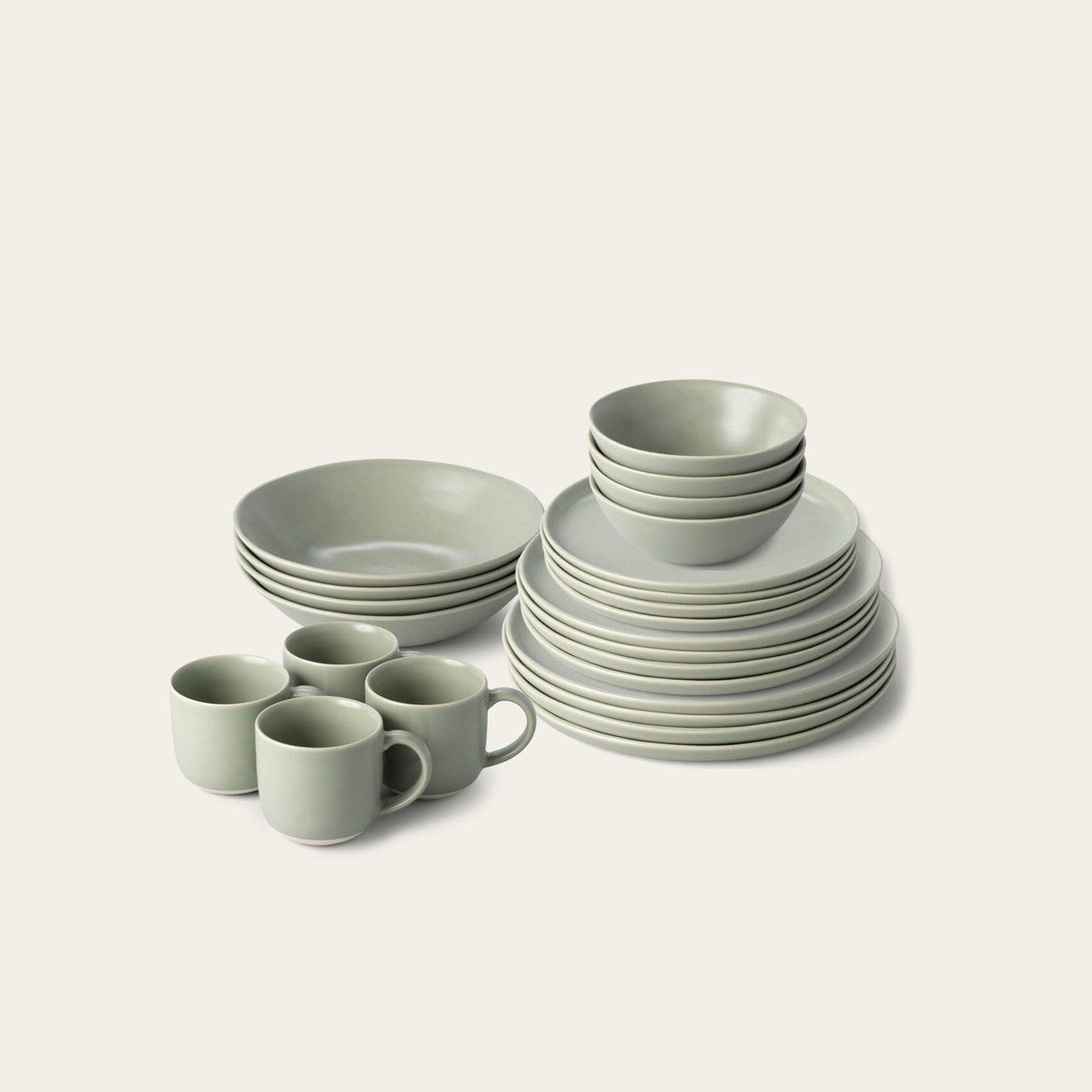 Everyday Dinnerware Set by Fable Home, shown in Beachgrass Green.