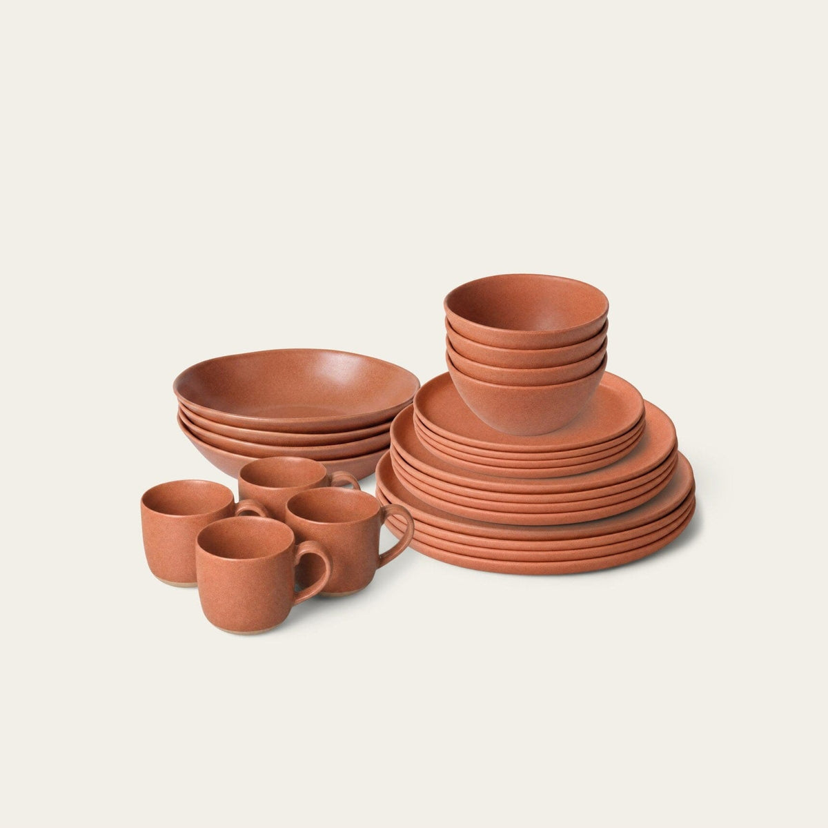 Everyday Dinnerware Set by Fable Home, shown in Canyon Clay.