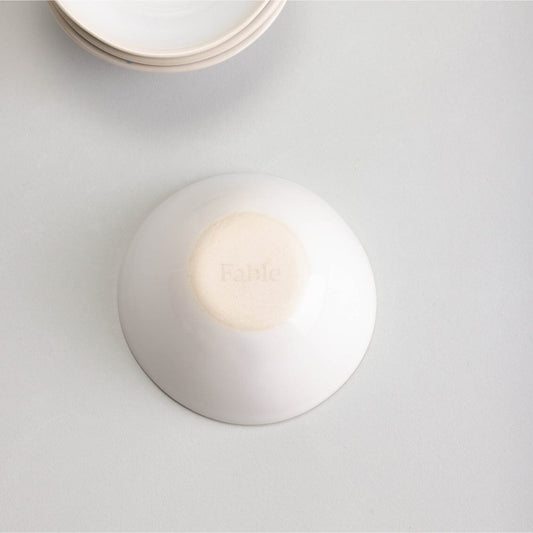 Little bowls dinnerware by Fable Home, shown in a speckledwhite finish. – #speckledwhite