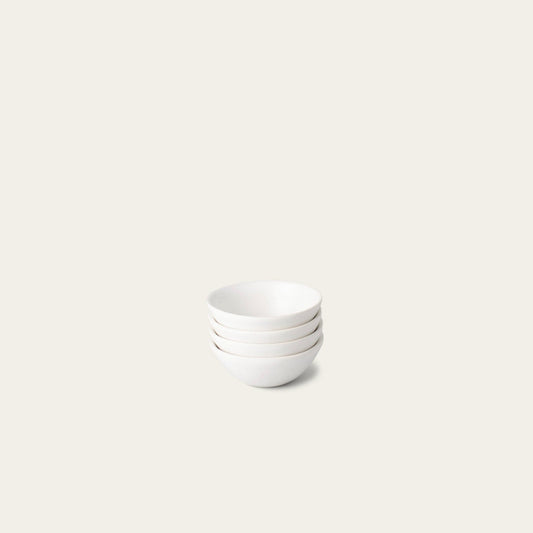 Little bowls dinnerware by Fable Home, shown in a speckledwhite finish. – #speckledwhite
