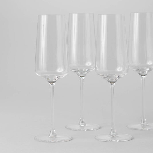 Flute glasses glassware by Fable Home, featured in a clear color finish. – #clear