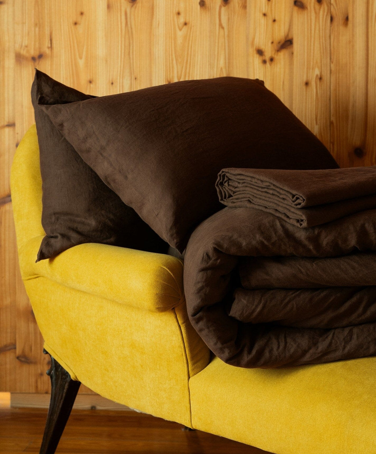 Linen Complete Bed Set by Fable Home, shown in Walnut Brown.