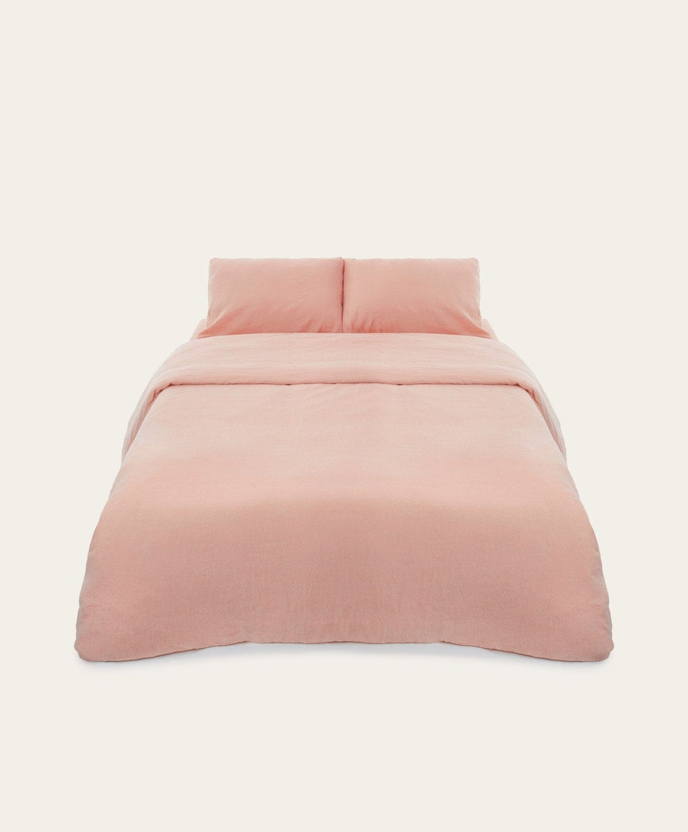 Linen Duvet Cover by Fable Home, shown in Autumn Rose.