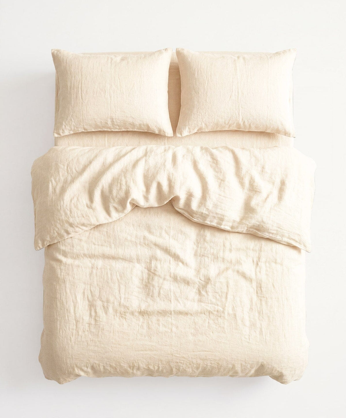 Linen Duvet Cover by Fable Home, shown in Birch Sand.