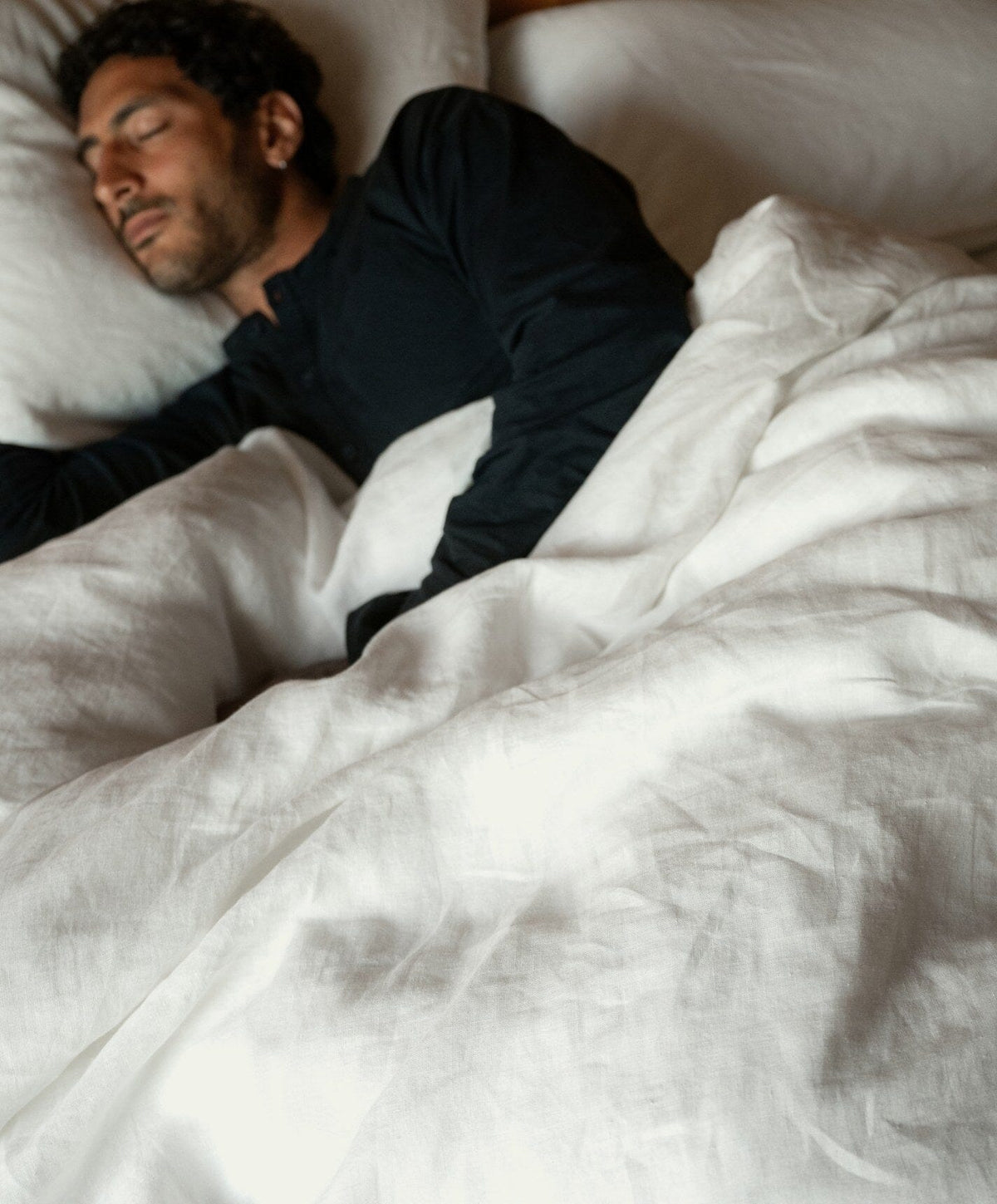 Linen Duvet Cover by Fable Home, shown in Shell White.