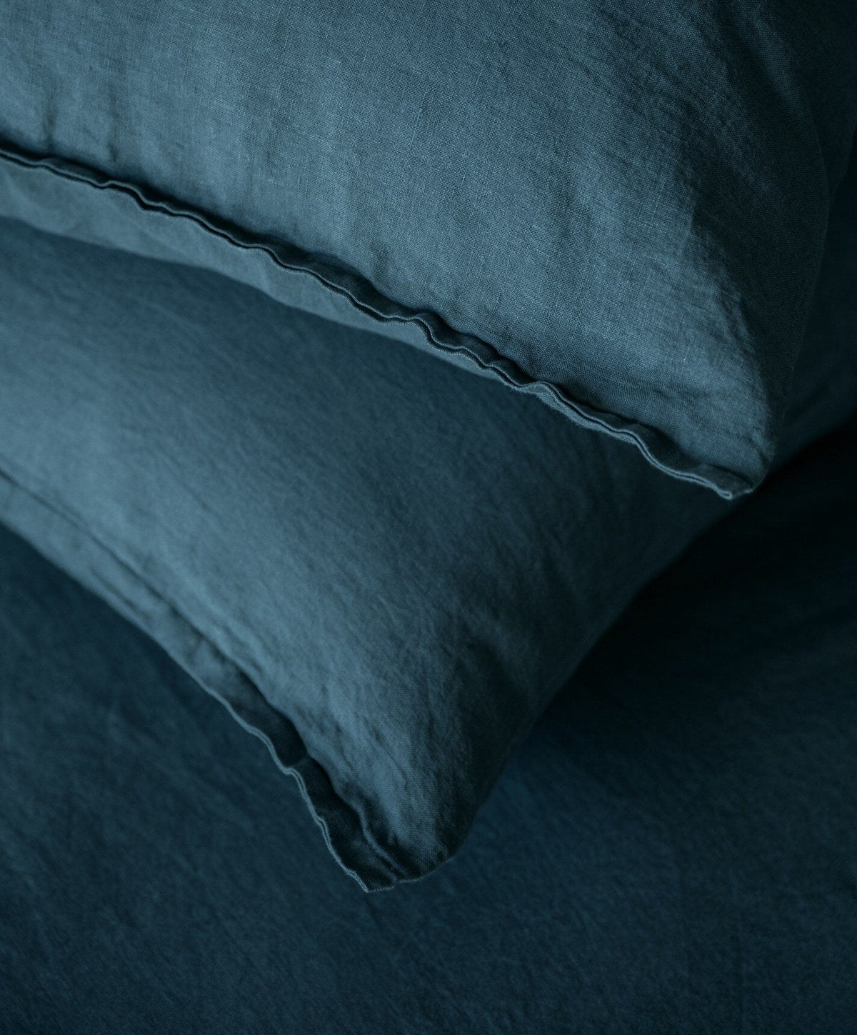 Linen Duvet Set by Fable Home, shown in Storm Blue.
