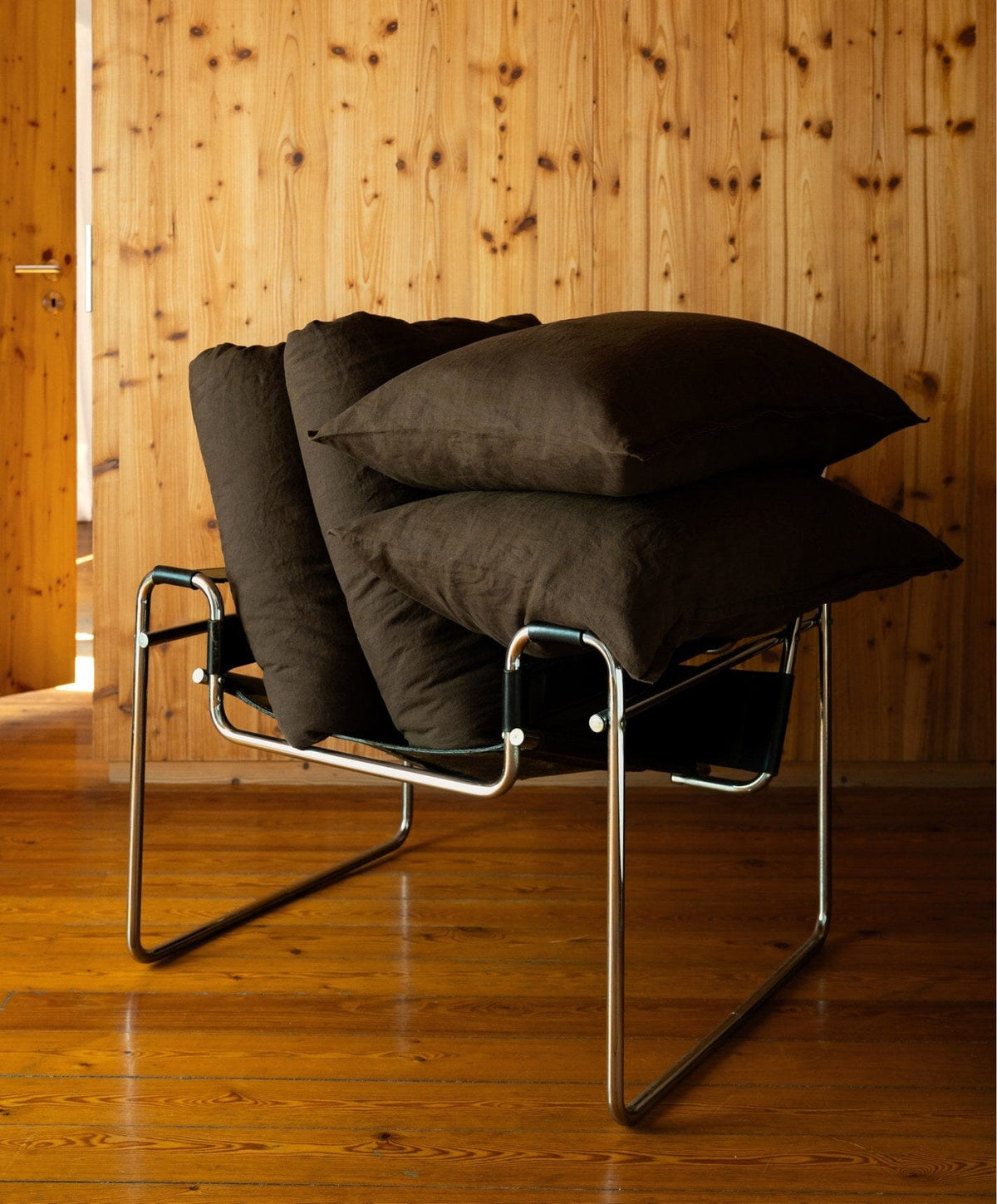 Linen Duvet Set by Fable Home, shown in Walnut Brown.